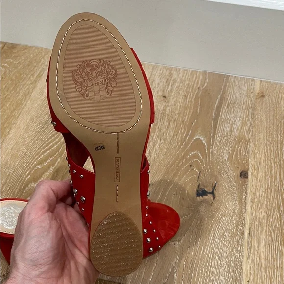 Vince Camuto Red Studded Mules - Picture 5 of 5